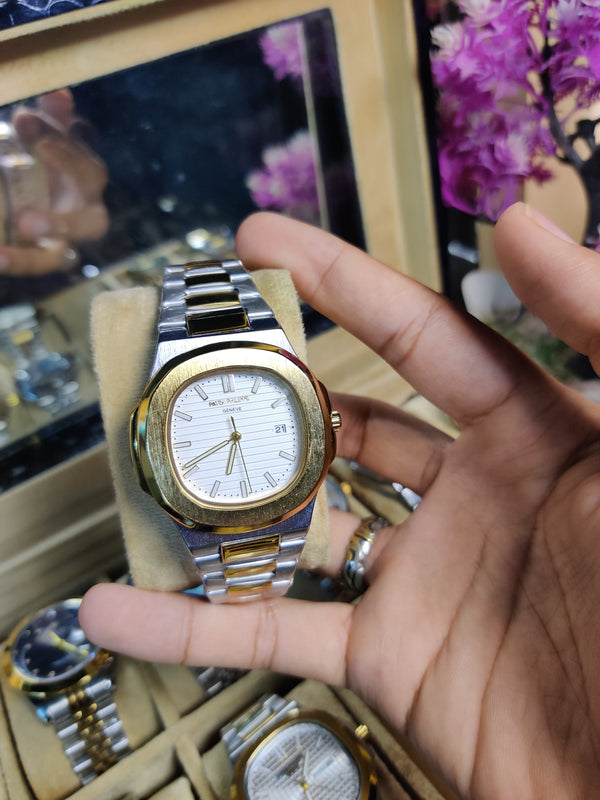 Patek Philippe 2 Tone (Lined White Dial)